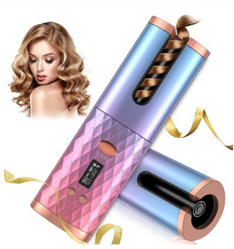 Automatic Rotating Hair Curler - Cordless Rechargeable Curling Iron