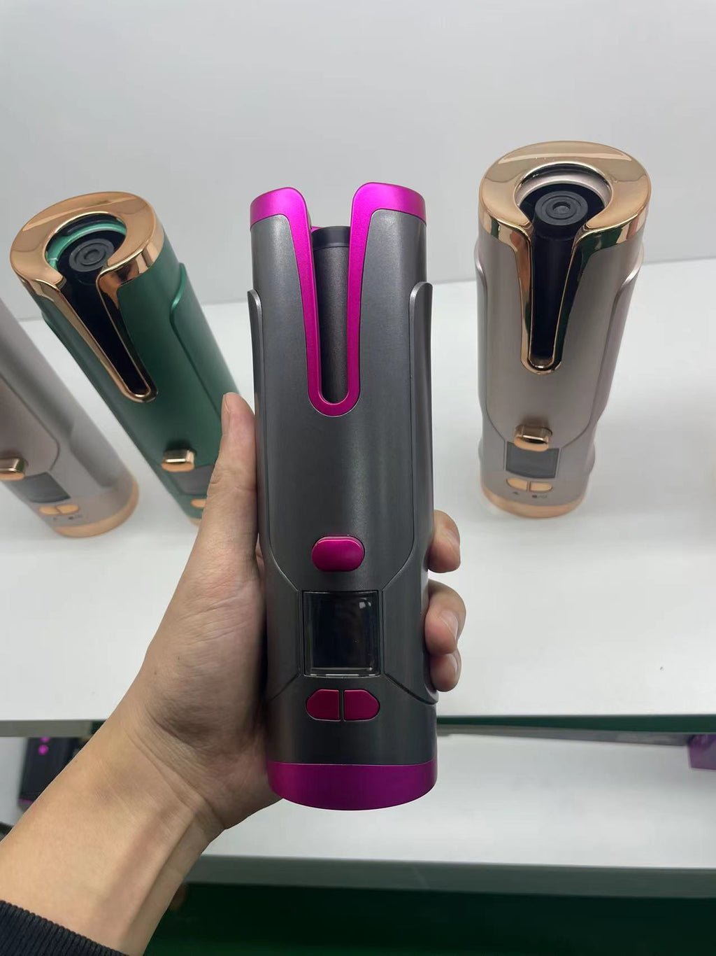 Automatic Rotating Hair Curler - Cordless Rechargeable Curling Iron